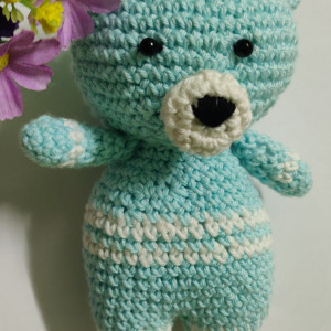 Blue teddy bear soft toy