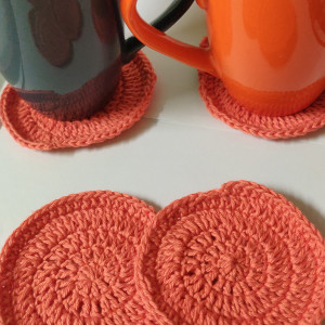 Crochet Tangerine Coaters Pack of 4