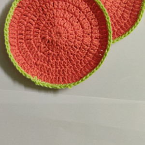 Crochet Coasters Tangerine Yellow Pack of 2