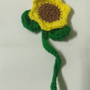 Crochet Sunflower book mark