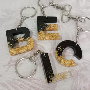 The love keychains  Keychain, Gold flakes, Resin art