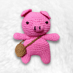 Pink Piggy with Sling Bag Soft Toy