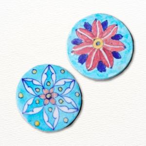 Ceramic Blossom Coasters Set of 2