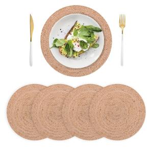 Braided Round Jute Table Placemats Set of 6