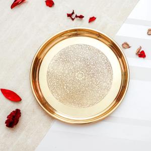 pure brass serving Thali or Dinner Plate 10 Inches