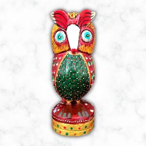 Wooden Ethnic Owl Showpiece