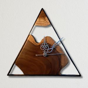 Wooden Triangle Minimalistic Wall Clock