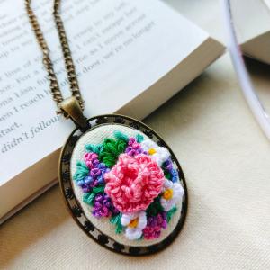 Skylooms cosmic bouquet embroidered pendant