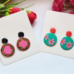 Floral Bouquet Resin Earrings Set of 2