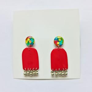 Scarlet Blend Resin Earrings