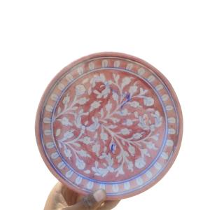 sienna garden blue pottery decor plate