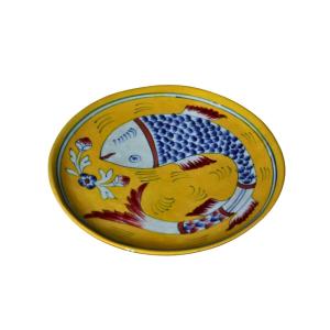 Japanese pond blue pottery decor plate in 2 colour options