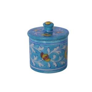 aqua garden blue pottery ceramic jar