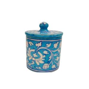 aqua orchard blue pottery ceramic jar