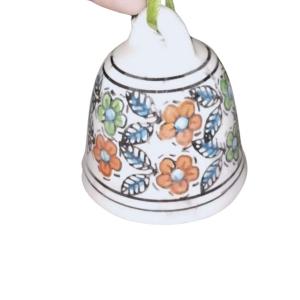 Floral Blue Pottery Ceramic Bells