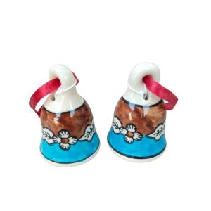 Blue Pottery Ceramic Oasis Decor Bells