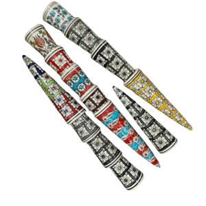 Flower Design Blue Pottery Ceramic Planters