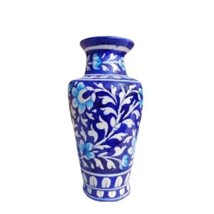 Indigo Floral Blue Pottery Ceramic Vase