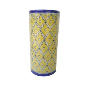 Flower Pattern Blue Pottery Ceramic Vase