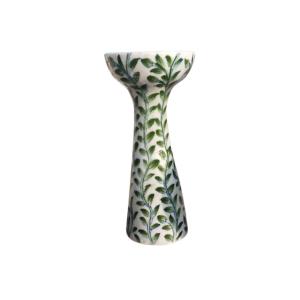 Emerald Floral Blue pottery ceramic vase