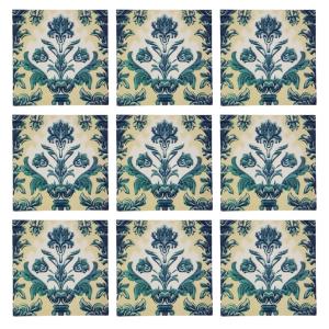 Embossed Blue Pottery Ceramic Tile 2