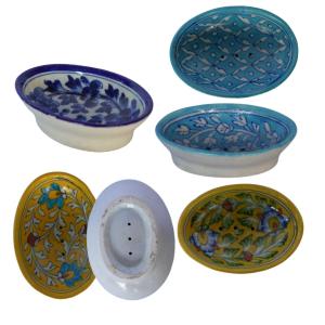 Blue Pottery Ceramic Soap Dish