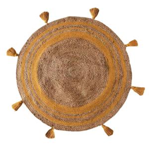 Mustard Tassle Jute Carpet