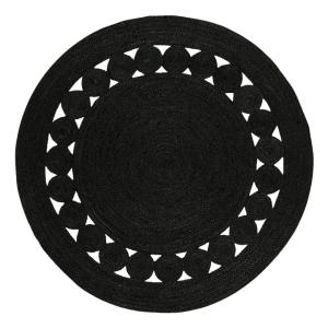 Black Jute Round Carpet