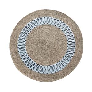 White Loop Jute Round Carpet