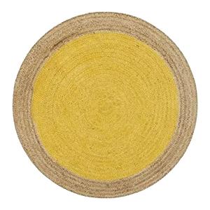 Colourful Jute Border Carpet Round