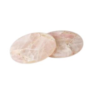 Rose Quartz Round Resin Coaster Set of 2