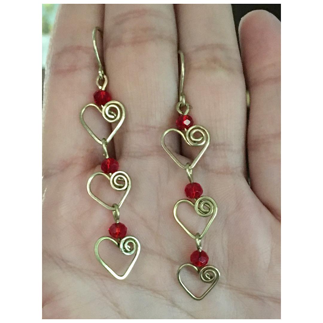 Golden heart earrings