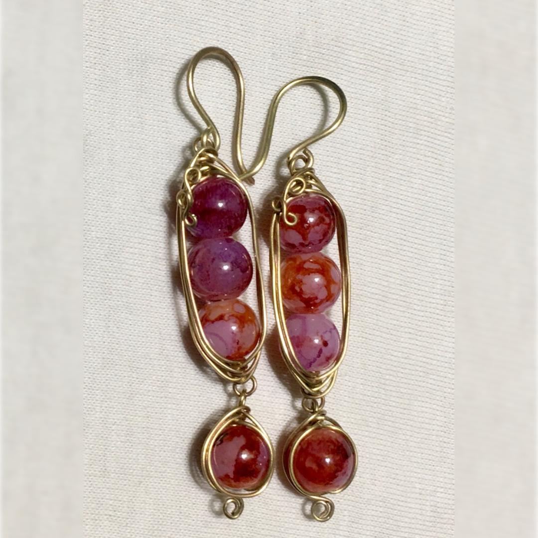 Fancy glass pearl earrings