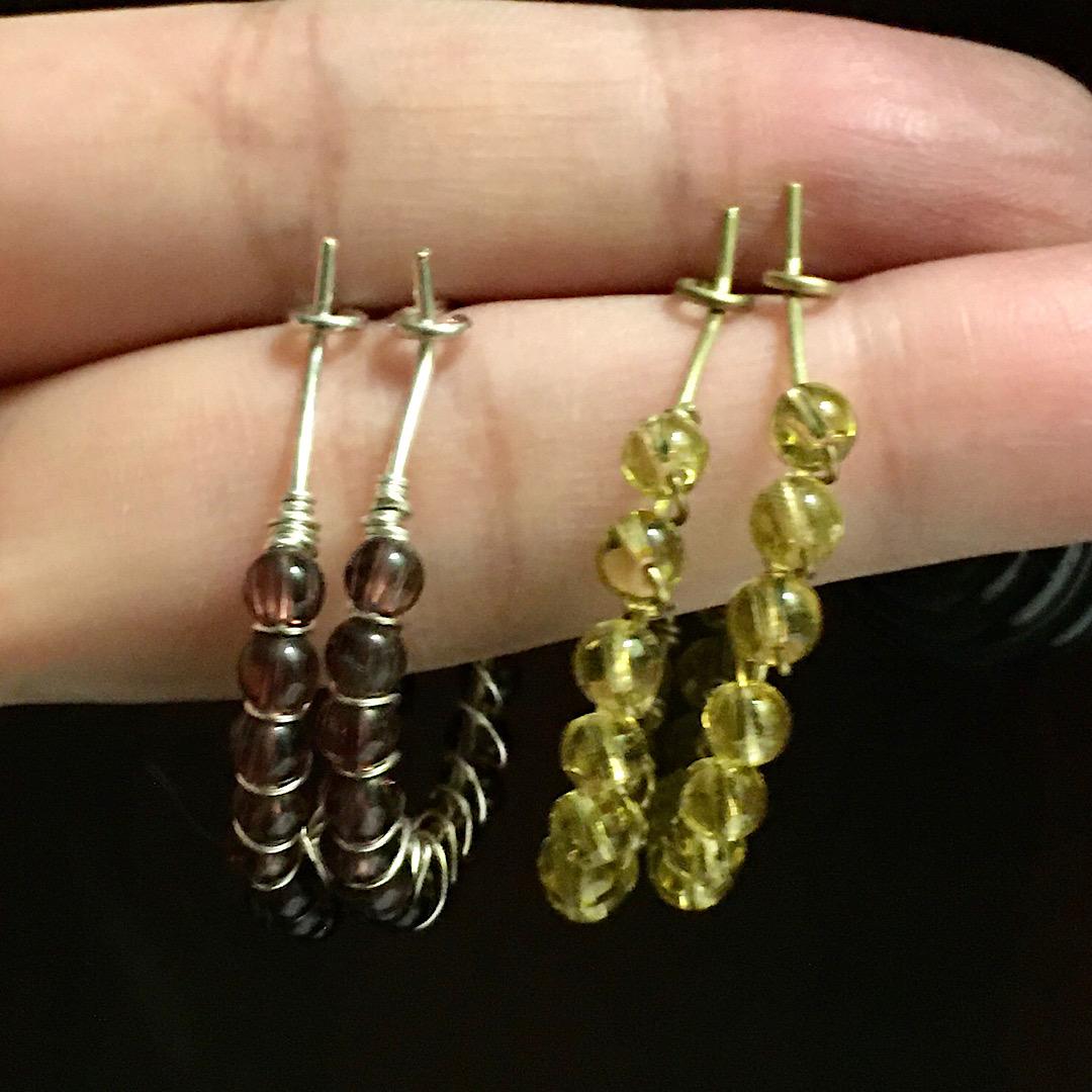 Crystal Beaded hoop earrings