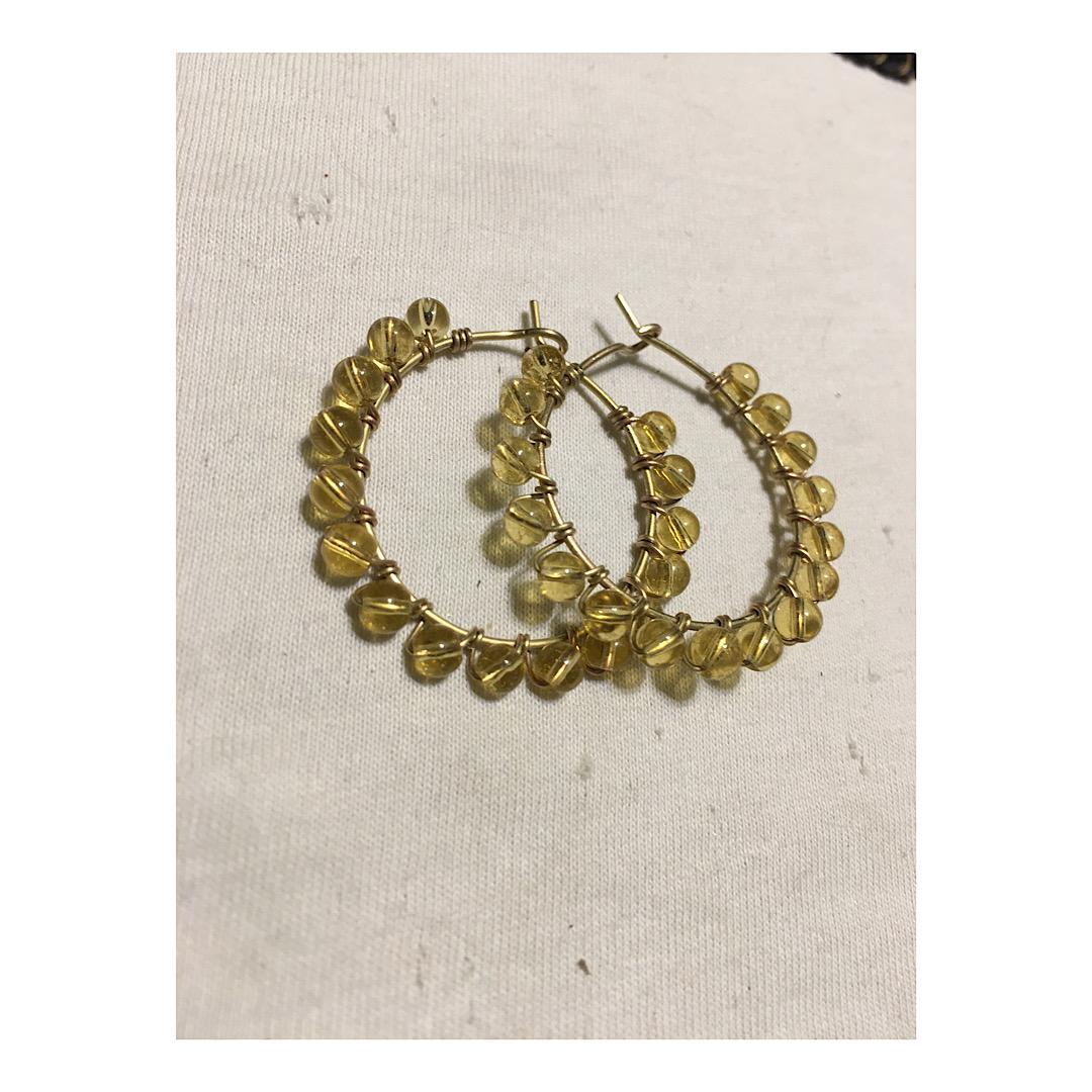 Crystal Beaded hoop earrings