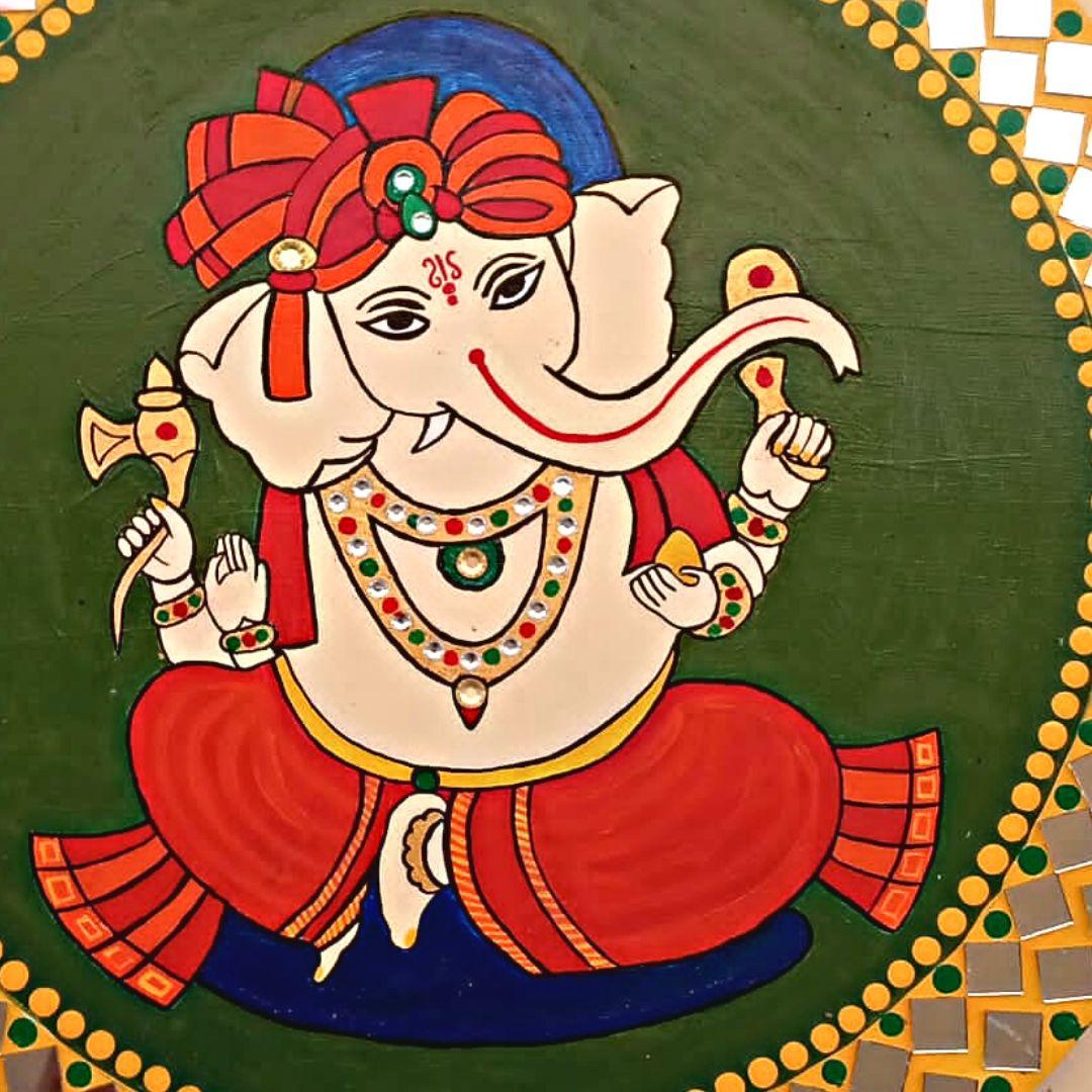 Surya Ganesha Lippan Art