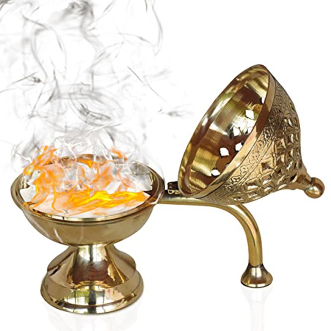 Traditional Brass Incense Holder, pure brass pooja oil lamp, brass pooja dhoop dani.