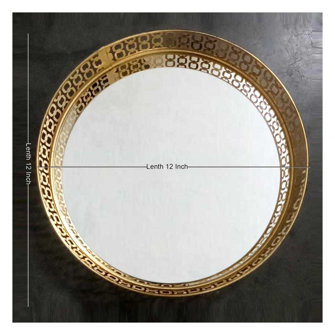 Decorative Round Mirror Serving Tray 2 12 inches