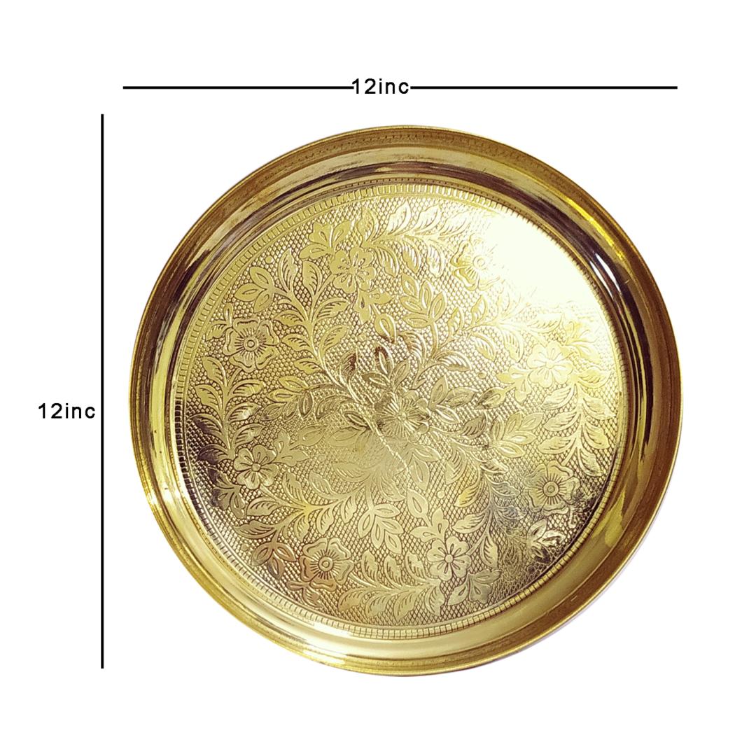 Decorative floral etching Serving Tray 9 inches
