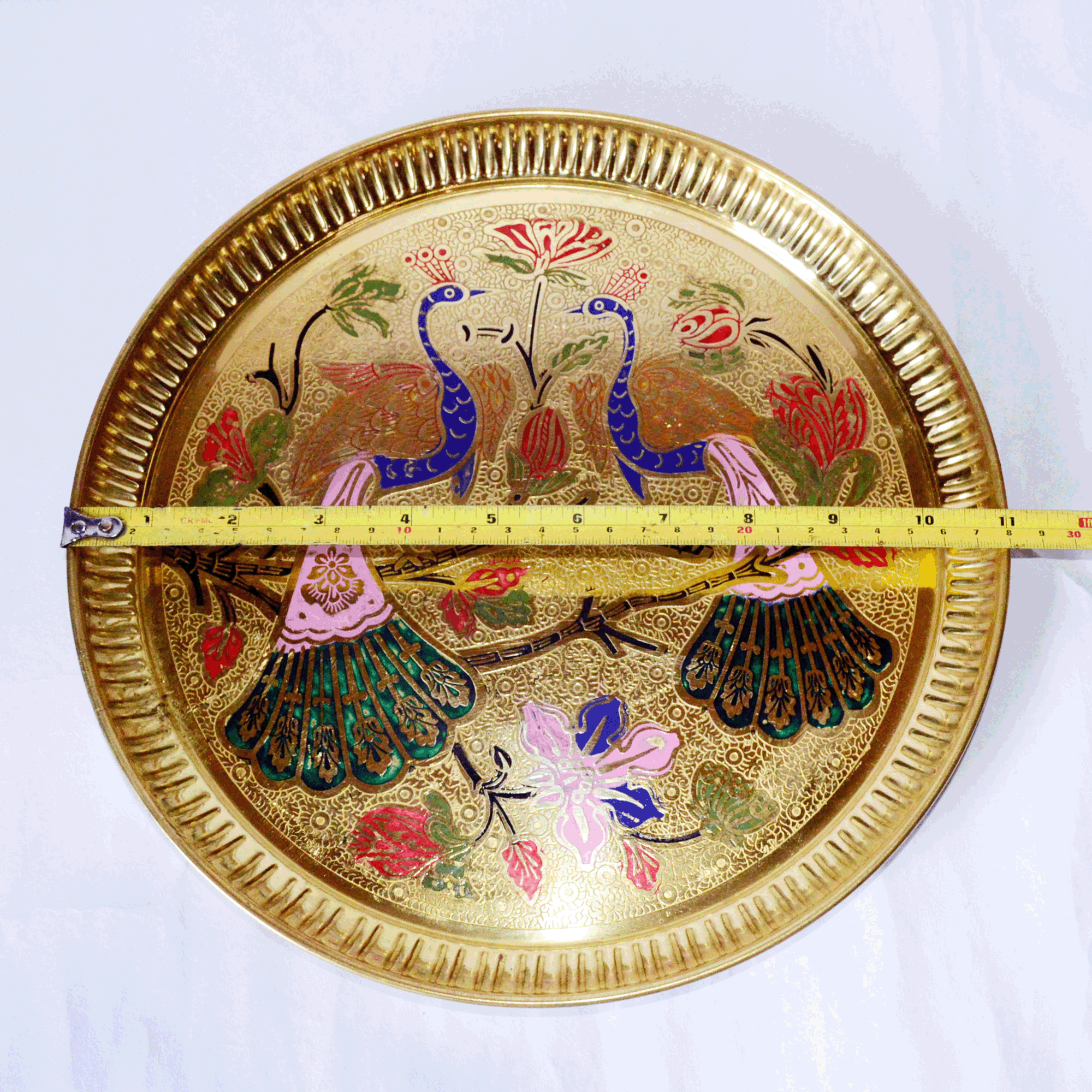 Peacock Pair Design Serving Tray Gift Set of 3