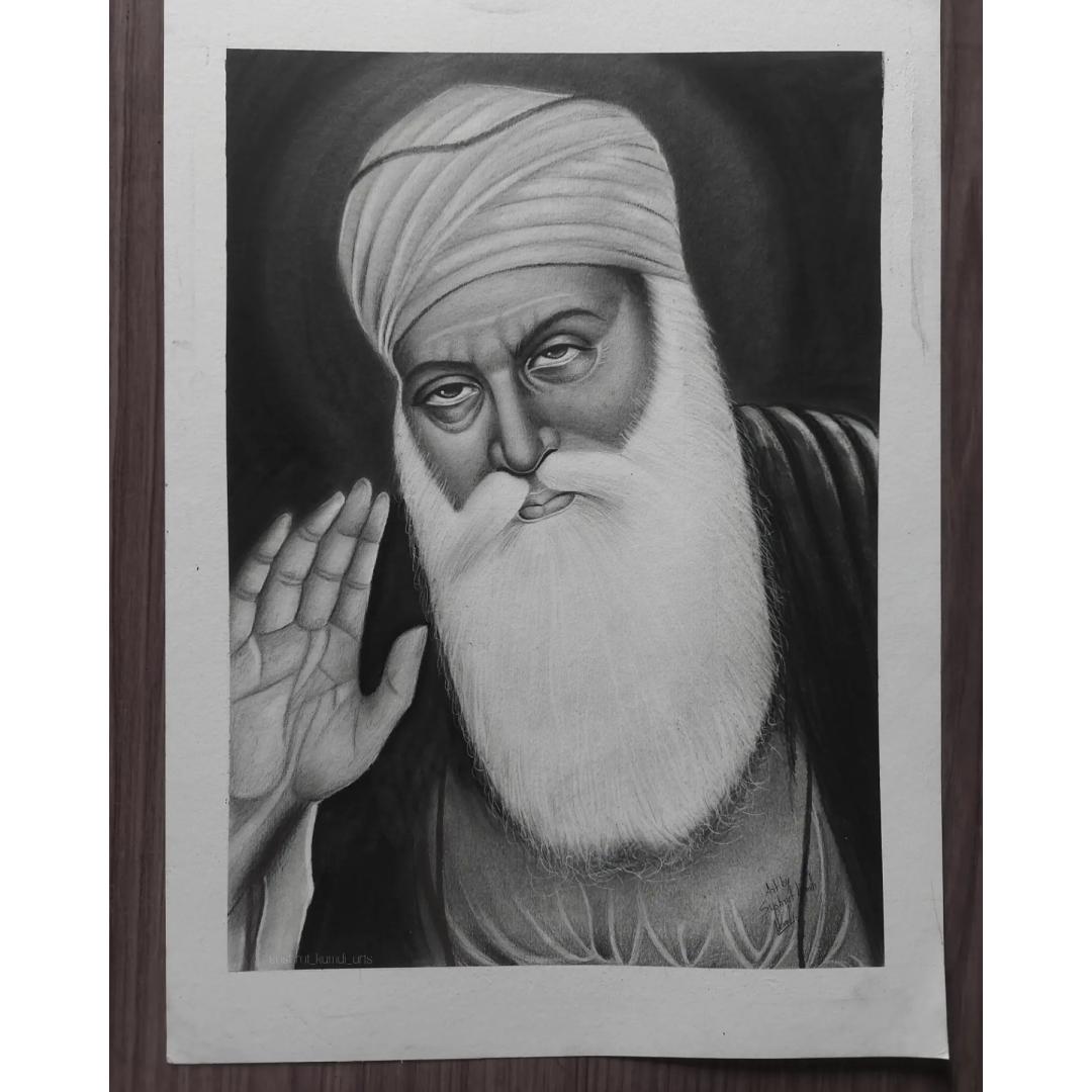 Guru Nanak Dev Drawing by Devrath Basak  Pixels