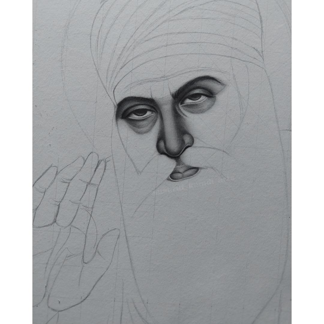 Pencil Sketch of Guru Nanak Dev Ji And Guru Gobind Singh Ji |  DesiPainters.com