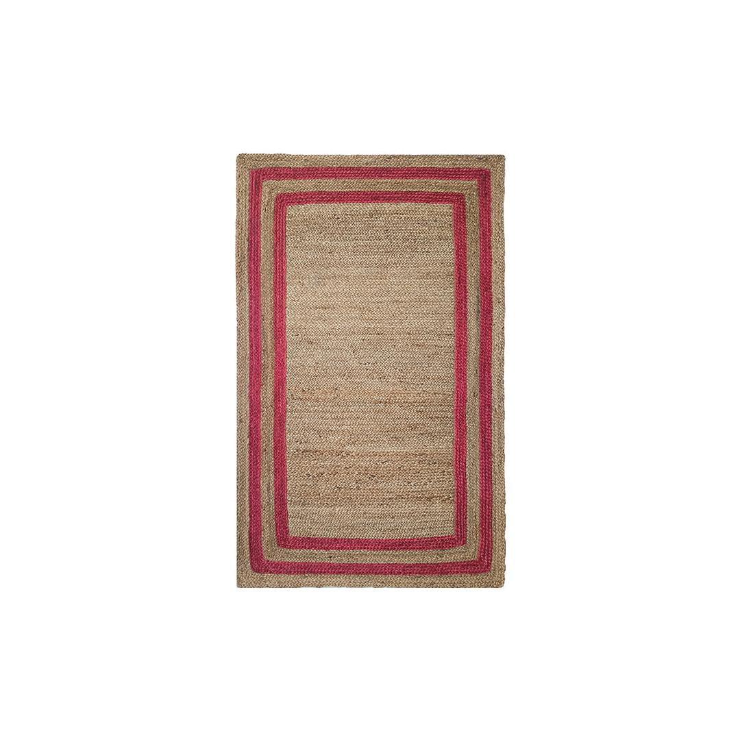 Natural Jute red rectangular Carpet