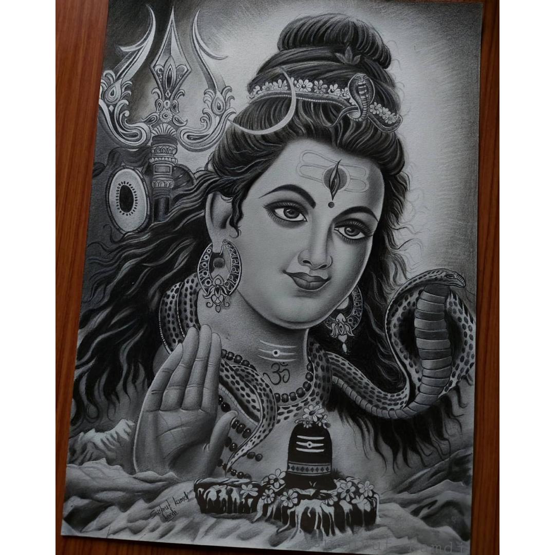 LORD shiva stock image. Image of sketch, shiva, pencil - 250003439