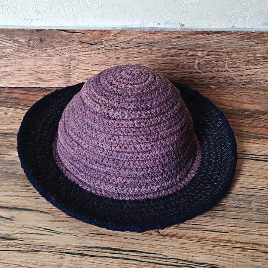 Brown and Black Jute Hat for men and women