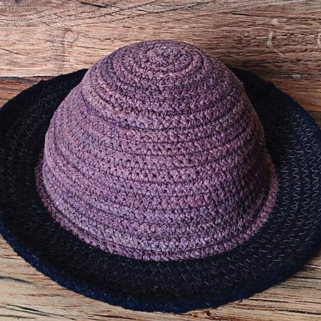 Brown and Black Jute Hat for men and women