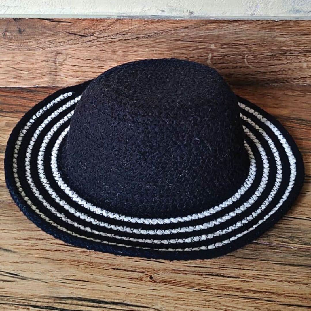 Black and White Stripes Jute Hat for men and women
