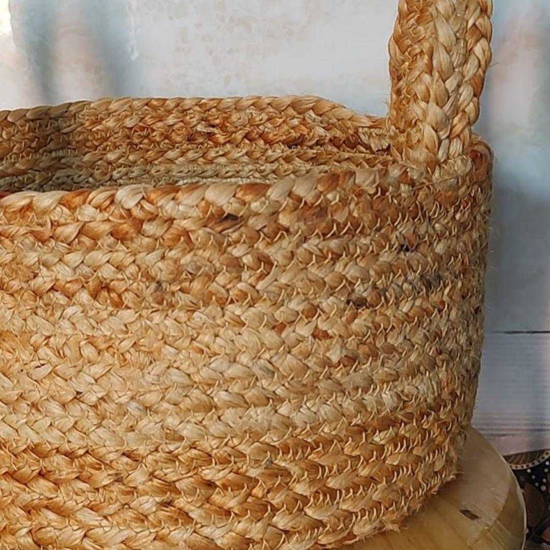 Natural Jute Basket with small handles