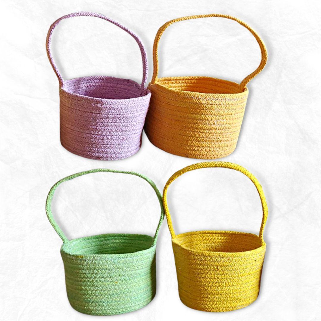 Candy Pop Jute Basket with Handle