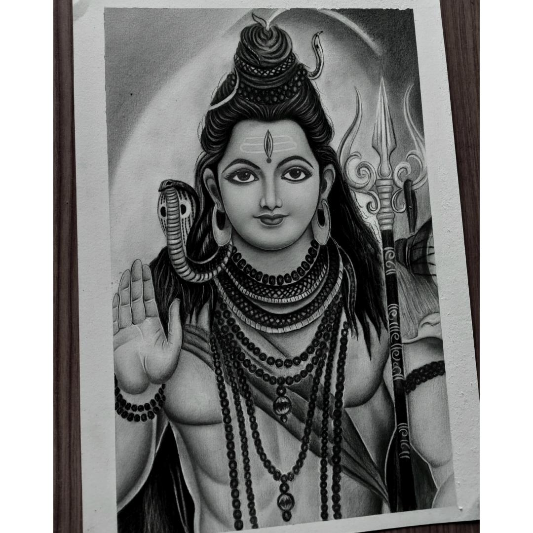 Lord Shiva,me, colour pencils,2022 : r/Art